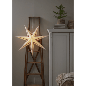 Stripe Ø77 Hvit/rød Fra Star Trading - Pynt til advent, og den vil gi en herlig julestemning.