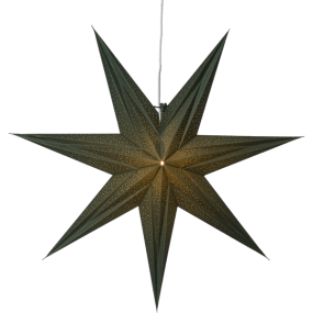 Holly Ø60 Grønn Fra Star Trading - Stjernen skaper julestemning i hjemmet og har et fint perlem&oslash;nster som gir en fin gl&oslash;d.