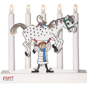Pippi Hvit Fra Star Trading - En flott lysestake som sprer julestemning og glede og er fin &aring; ha rundt seg hele vinteren.