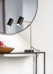 Marley 45cm Matt messing skrivebordslampe Fra Trio Lighting - Den moderne kombinasjonen av matt sort og matt messing gir stilige kontraster og fremhever interiøret.