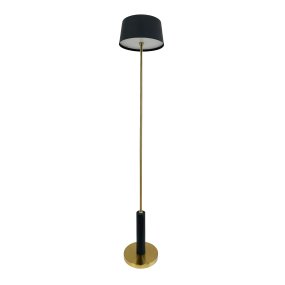 Yoyo LED 125cm Messing bærbar Fra Dyberg Larsen - Med en bas och stomme i m&auml;ssings, kombinerat med en sk&auml;rm i borstad svart metall, blir Yoyo en elegant inredningsdetalj.