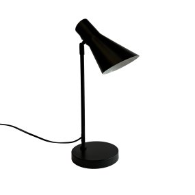 Denver 45cm Svart Fra Dyberg Larsen - Serien består av en bordlampe, en gulvlampe og en vegglampe, alle i matt sort.