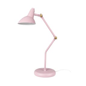 Vela 45cm Rosa skrivebordslampe Fra Dyberg Larsen - Med to justerbare ledd kan du enkelt justere h&oslash;yde og vinkel etter behov, og de dekorative detaljene i messingfinish gj&oslash;r justeringen smidig.