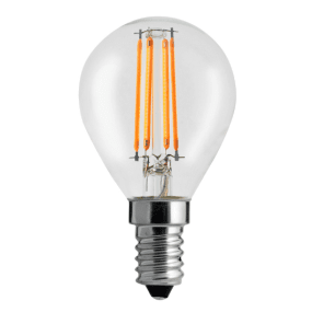 LED E14 kulepære 4W 2700K dimbar Gjennomsiktig Fra Unison - Med en fargetemperatur p&aring; 2700K gir den et varmt, mykt lys, som er ideelt for koselig belysning.