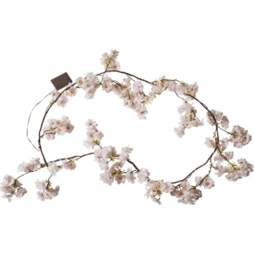 Lyslenke Cherryflower Rosa Fra Star Trading - Dekorativ girlander med kunstige kirseb&aelig;rblomster i gjennomsiktig rosa for innend&oslash;rs bruk.