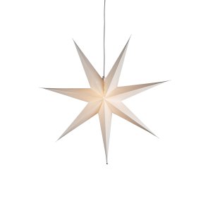 Papirstjerne Ø78 Hvit Fra Konstsmide - Det enkle, elegante designet sprer et mykt og behagelig lys som gir en harmonisk f&oslash;lelse i advent og jul.