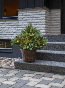 Busk 75cm Grønn Fra Star Trading - Sl&oslash;yfe med 40 varmhvite lysdioder lyser opp busken, denne sl&oslash;yfen kan legges p&aring; av brukeren.