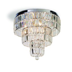 Empire Ø50 Krom baderomslampe Fra Searchlight - Med flere lag glitrende krystallprismer som vakkert reflekterer lyset, blir den en eksklusiv funksjon på badet ditt.
