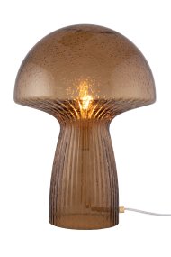 Fungo 42cm Brun bordlampe Fra Globen Lighting - Hver lampe er munnbl&aring;st og unik, noe som betyr at variasjoner i farge, glasstykkelse og antall bobler forekommer.