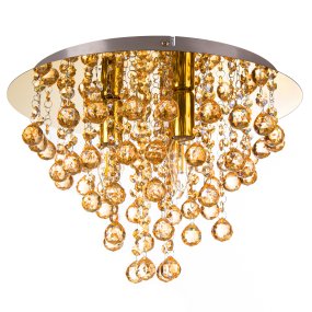 London Ø38 Gull plafond Fra Globo Lighting - London &auml;r en elegant plafond i guld med dekorativa prismor.