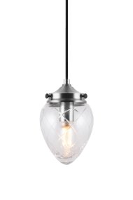 Juni Ø10 Antikk stål/gjennomsiktig vinduslampe Fra Globen Lighting - Juni med sitt vakre slipte glass og metallskjerm tar deg tilbake i tid til tidlig på 1900-tallet.