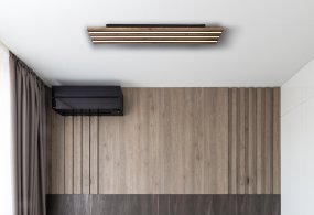Hayden 80cm Tre plafond Fra Globo Lighting - Den rektangul&auml;ra plafonden Hayden &ouml;vertalar med sin moderna akustikpanel-look och bidrar med en h&auml;rlig ljusspridning i rummet.