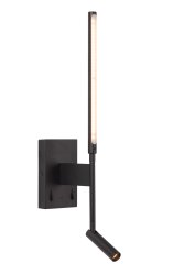 Finan Svart leselampe Fra Lucide - Unike produktegenskaper:Med integrert LED-lyskildeUtstyrt med varmt hvitt lys (2700K)Lampen kan vippes (vertikalt) med lampenmed lampen.