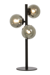 Molekyl 46cm Røykgrå bordlampe Fra Aneta Lighting - Molekyl bordlampe med lampefot i sort metall og 3 sotede glasskopper.