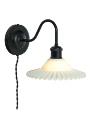 Silvia 30cm Svart og hvitt vegglampe Fra Aneta Lighting - Silvia-vegglampen i romantisk vintage-stil er en fin interiørdetalj som fungerer like bra i klassiske, landlige og moderne hjem.