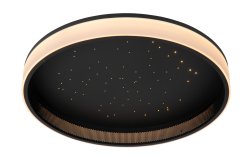 Estreja Ø40 Svart plafond Fra Lucide - Lampen har en diameter på 40 centimeter og er utstyrt med integrerte dimbare LED-lamper som sender ut et varmhvitt og koselig lys.