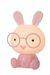 Dodo Rabbit Rosa barnelampe Fra Lucide - Denne bordlampen med dyremotiv, med det koselige navnet Dodo, vil gi barna dine søte drømmer.