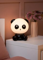 Dodo Panda Svart barnelampe Fra Lucide - Denne bordlampen med dyremotiv, med det koselige navnet Dodo, vil gi barna dine søte drømmer.