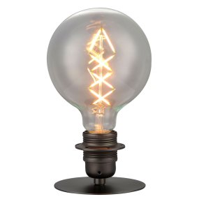 Combi 7cm Mørkt sølv bordlampe Fra Halo Design - Combi har et industrielt design med sine klassiske former og metallisk overflate.