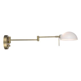 Kjøbenhavn 60cm Antikk messing vegglampe Fra Halo Design - Med sin bevegelige arm og justerbare lysretning byr Kj&oslash;benhavn på både fleksibilitet og behagelig belysning, ideelt for å skape en varm atmosfære i hjemmet ditt.