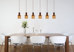 Toledo 100cm Rav Taklampe Fra Lucide - Heng lampen på rød høyde takket være den justerbare ledningen og koble den til en dimmer for et perfekt resultat.