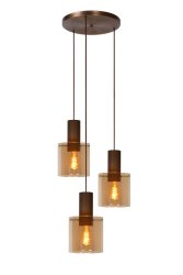 Toledo Ø50 Rav Taklampe Fra Lucide - Heng lampen på rød høyde takket være den justerbare ledningen og koble den til en dimmer for et perfekt resultat.