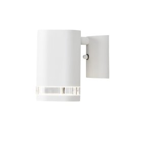 Modena Hvit utendørslampe Fra Konstsmide - Modena er en stilig fasadelampe i hvitlakkert aluminium med en elegant detalj i transparent akrylglass som gir lampen et moderne uttrykk.