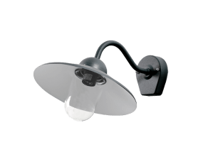 Stall Svart utendørslampe Fra Westal - Baksiden har to&aring; innganger og utganger og hurtigkoblingsklemme.