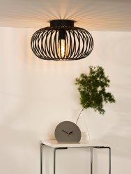 Manuela Ø40 Svart plafond Fra Lucide - Manuela er enkel &aring; koble til en dimmer og ser veldig pen ut.