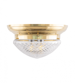 Fröding 300 Messing Fra Karlskrona lampfabrik - Lampan &auml;r f&ouml;rsedd med tre ljusk&auml;llor f&ouml;r en j&auml;mnare och behagligare ljusbild, vilket &auml;r s&auml;rskilt viktigt vid anv&auml;ndandet av slipade kristallglas.