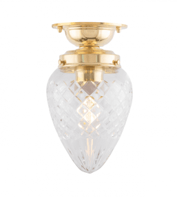 Lundkvist 80 IP24 Messing Fra Karlskrona lampfabrik - &Ouml;nskar man g&aring; in med kuloledning fr&aring;n sidan av armaturen kompletteras med en distansplatta.