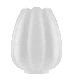 Tulip Glass Shade 85 Matt hvit Fra Karlskrona lampfabrik - Overkanten er håndavfaset for å gi riktig bølget tulipanform.