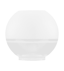 Globe Glass Shade 85 Matt hvit Fra Karlskrona lampfabrik - Klassisk rund parafinlampeskjerm med frostet topp for å hindre gjenskinn og en klar glassbunn for å rette lyset nedover.