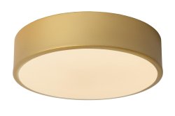 Unar Ø20 Gull plafond Fra Lucide - Med sin runde metallramme og et matt deksel over den integrerte LED-lyskilden passer denne taklampen inn i alle interiører og rom.
