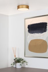 Unar Ø20 Gull plafond Fra Lucide - Med sin runde metallramme og et matt deksel over den integrerte LED-lyskilden passer denne taklampen inn i alle interiører og rom.