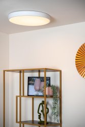 Unar Ø50 Hvit plafond Fra Lucide - Med sin runde metallramme og et matt deksel over den integrerte LED-lyskilden passer denne taklampen inn i alle interi&oslash;rer og rom.