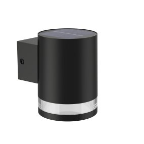 Fyce Svart solcellelampe Fra Philips - Fyce solcellelampe er en stilig og praktisk vegglampe i et moderne design laget av svart plast.