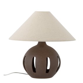 Liana 40cm Brun Fra Bloomingville - Den runde lampefoten i steint&oslash;y har en vakker brun skjerm med en matt glasur, som gir et naturlig og jordn&aelig;rt uttrykk.