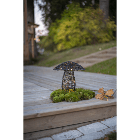 Otto 26cm Svart Fra Star Trading - Otto er en vakker batteridrevet utend&oslash;rsdekorasjon formet som en sopp.