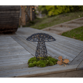 Otto 34cm Svart Fra Star Trading - Otto er en vakker batteridrevet utend&oslash;rsdekorasjon formet som en sopp.