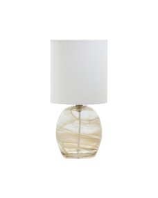 Hite 44cm Off-white Fra House Doctor - Den avrundede glassfoten er utsmykket med et vakkert off-white virvelm&oslash;nster som gj&oslash;r hvert stykke unikt og gir lampen et levende uttrykk.