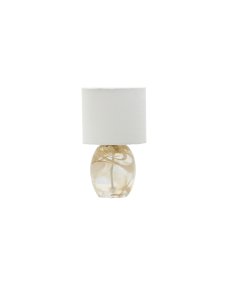 Hite 28cm Off-white Fra House Doctor - Den avrundede glassfoten er utsmykket med et vakkert off-white virvelm&oslash;nster som gj&oslash;r hvert stykke unikt og gir lampen et levende uttrykk.