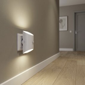 Merta Hvit vegglampe Fra Eglo - Når den plasseres på en høyde på 1,2 meter, kan sensoren registrere bevegelse på en avstand på opptil 5 meter innenfor en vinkel på 120°.