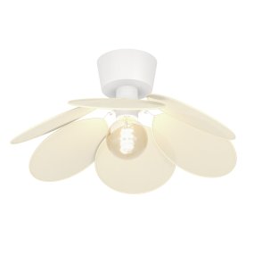 Binacua Ø45 Beige plafond Fra Eglo - Skjermen er laget av mykt avrundede blader som overlapper hverandre og lar lyskilden sees i midten.