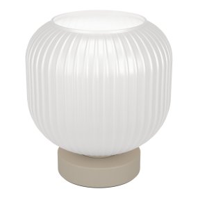 Dasmina 22cm Hvit/sand bordlampe Fra Eglo - Den nøytrale fargekombinasjonen gjør Dasmina enkel å plassere i forskjellige miljøer, for eksempel på et sidebord, nattbord, et skrivebord eller i et vindu.