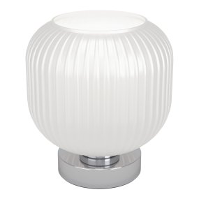 Dasmina 22cm Hvit/krom bordlampe Fra Eglo - Den nøytrale fargekombinasjonen gjør Dasmina enkel å plassere i forskjellige miljøer, for eksempel på et sidebord, nattbord, et skrivebord eller i et vindu.
