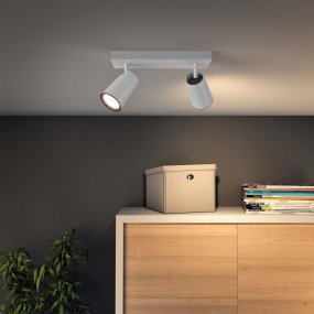Paisley 2 Hvit spotlight Fra Philips - Laget av hvitt metall for et rent og minimalistisk uttrykk som passer inn i de fleste hjem.
