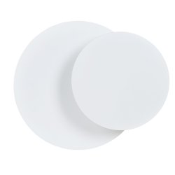 Circle 22cm Hvit vegglampe Fra Emibig Lighting - Dens geometriske sirkler tiltrekker seg oppmerksomhet, og takket være treelementene blir interiøret varmt og koselig.