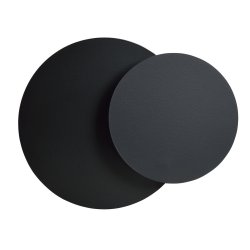 Circle 22cm Svart vegglampe Fra Emibig Lighting - Dens geometriske sirkler tiltrekker seg oppmerksomhet, og takket v&aelig;re treelementene blir interi&oslash;ret varmt og koselig.