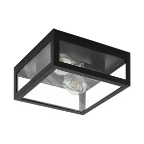 Amezola 30cm Svart baderomslampe Fra Eglo - Med sin åpne design og synlige lyskilder blir lampen en dekorativ detalj som samtidig gir et klart og behagelig lys.